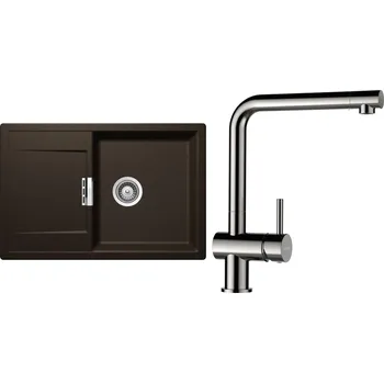 Kuchyňský dřez Set Schock S6-3 (dřez Mono D-100 Bronze + baterie Epos Nerezový vzhled)