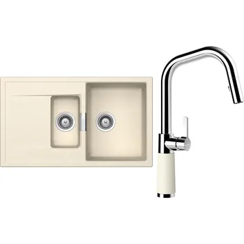 Kuchyňský dřez Set Schock S7-9 (dřez Mono D-150 Magnolia + baterie SC-530.120 Magnolia)