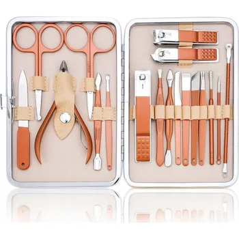 SADA PRO PÉČI O NEHTY MANIKÚRA 18 DÍLŮ POUZDRO NŮŽKY KLEŠTIČKY