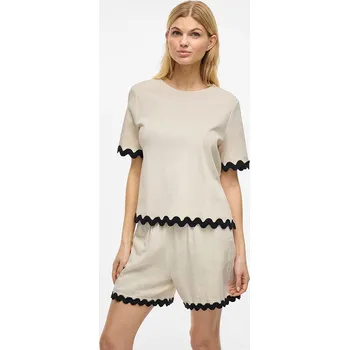 Tričko Vila Creme/ Schwarz 6126615 M