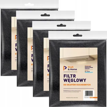 Příslušenství pro digestoř 4x Uhlíkový filtr Profi&Home do kuchyňské digestoře 57x47cm UNIVERZÁLNÍ SILNÝ