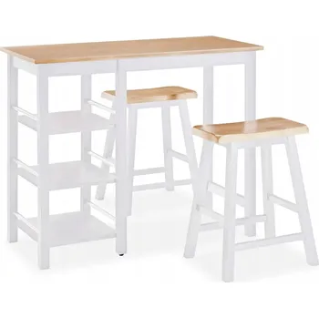 Jídelní set Barový set, 3 ks, MDF, bílý