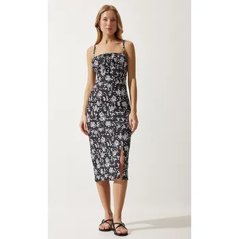 Dámské šaty Šaty Happiness Istanbul Schwarz/ Weiß 604071 40