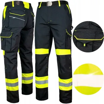 Pracovní obuv Pánské dlouhé reflexní pracovní kalhoty Specto, černé, vel.