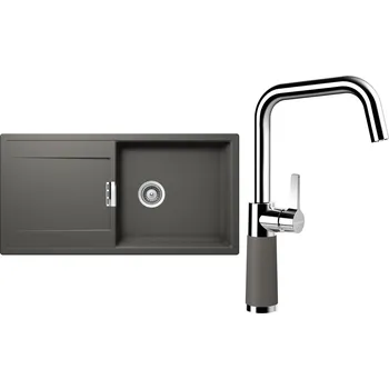 Kuchyňský dřez Set Schock S8-8 (dřez Mono D-100L Silverstone + baterie SC-530 Silverstone)