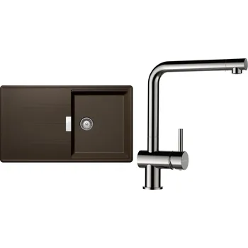 Kuchyňský dřez Set Schock S16-3 (dřez Tia D-100 Bronze + baterie Epos Nerezový vzhled)