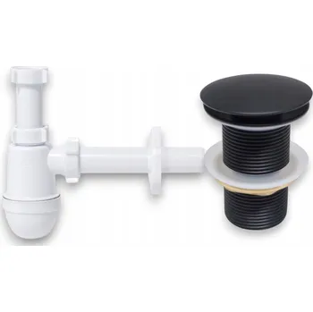Sifon SADA: UMYVADLOVÝ SIFON PRO UMYVADLO + ZÁTKA KLIK-KLAK BEZ PŘEPADU ČERNÁ