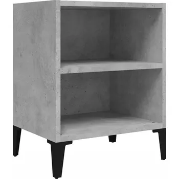 Noční stolek Noční stolek s kovovými nohami, betonu šedý, 40x30x50 cm