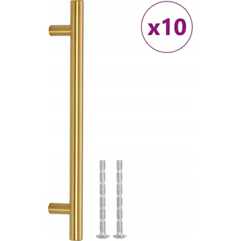 Obraz Úchytky na skříňky, 10 ks , zlaté, 160 mm, ocel ocel