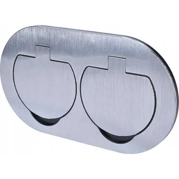 Elektrická zásuvka Elektrická Zásuvka podlahová krabice Solight stříbrná