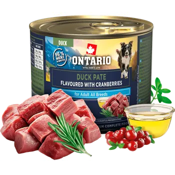 Krmivo pro psa Konzerva Ontario Adult kachní pate s příchutí brusinek 200g