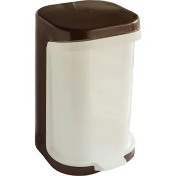 Podlahový mycí stroj koš odp.25l nášlapný hnědo/bílý 26x26x43cm