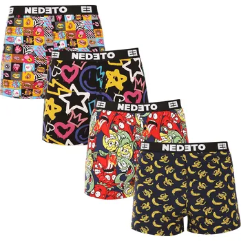 Trenýrky 4PACK pánské trenky Nedeto vícebarevné (4NGV03) L Možnost vrácení zboží ZDARMA do 120 dnů!