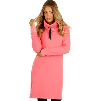 Dámská móda Dámské vyteplené mikinové šaty Litex 7E243 růžová L