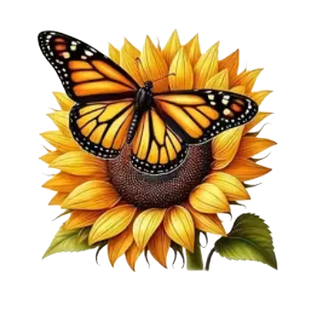 Nažehlovací obrázek - motýl a květiny V (7,8 x 8,0 cm)