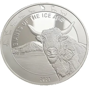Stříbrná mince 1 Oz&nbsp;Giants of the Ice Age - Aurochs 2021
