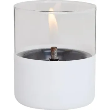Stolní lucerna TENDERFLAME Lilly 10 Glass bílá