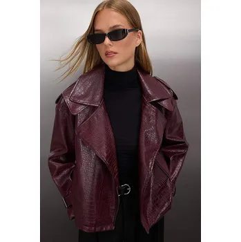 Dámská vesta Bunda trendyol Bordeaux 7809958 M