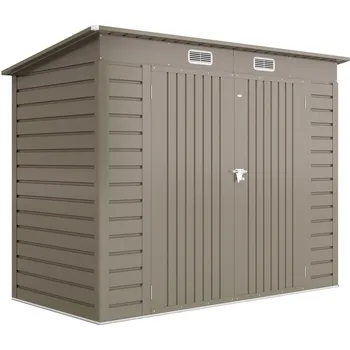 Kovová kůlna na nářadí 249 x 121 x 183 cm | světle šedá