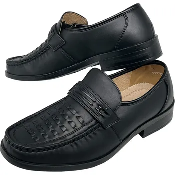 Pánské mokasíny Camo Pánské černé polobotky 02 Barva: Černá, Velikost: 40