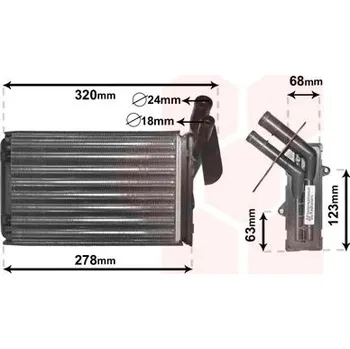 Výměník tepla, vnitřní vytápění VAN WEZEL 43006048
