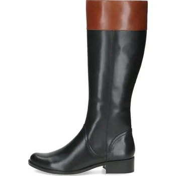Dámská móda Kozačky Caprice Schwarz/ Hellbraun 643295 38.5