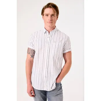 Pánská košile Košile Garcia Weiß/ Anthrazit 5184403 XXL