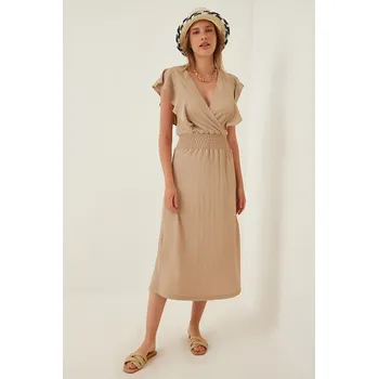 Dámské šaty Šaty Happiness Istanbul Beige 6036893 38