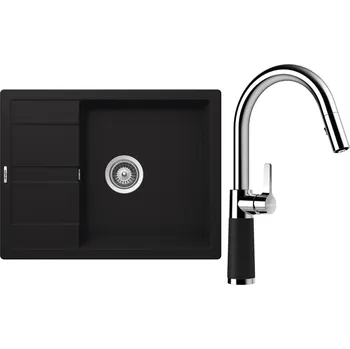 Granitový dřez Set Schock S20-9 (dřez Manhattan D-100 Onyx + baterie SC-520.120 Onyx)