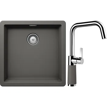 Kuchyňský dřez Set Schock S11-8 (dřez Greenwich N-100 Silverstone + baterie SC-530 Silverstone)
