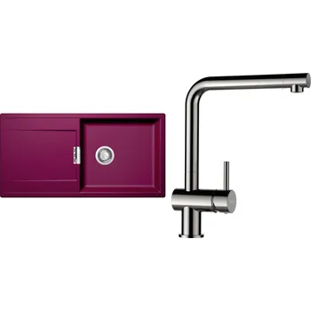 Kuchyňský dřez Set Schock S8-3 (dřez Mono D-100L Berry + baterie Epos Nerezový vzhled)