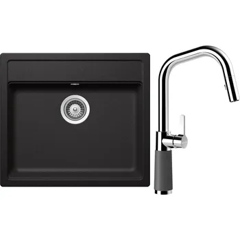 Kuchyňský dřez Set Schock S9-9 (dřez Mono N-100 Stone + baterie SC-530.120 Stone)