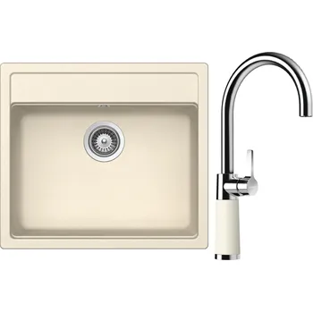 Kuchyňský dřez Set Schock S9-6 (dřez Mono N-100 Magnolia + baterie SC-520 Magnolia)
