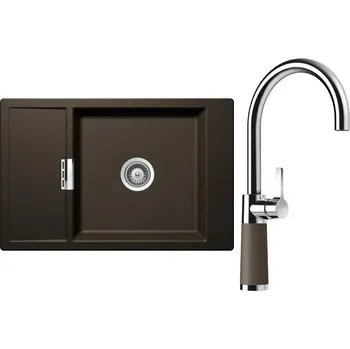 Kuchyňský dřez Set Schock S4-6 (dřez Mono D-100XS Bronze + baterie SC-520 Bronze)