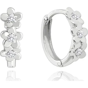 Náušnice Náušnice z bílého zlata kytičky s bílými zirkony Au 585/1000
