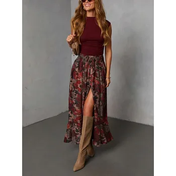 Dámská sukně Milan Kiss Rot/ Hellbraun 9798707 M