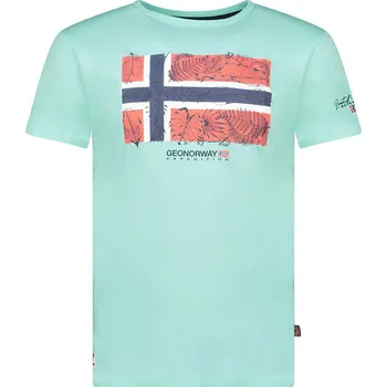 Pánské tričko Tričko Geographical Norway Türkis 315762 M
