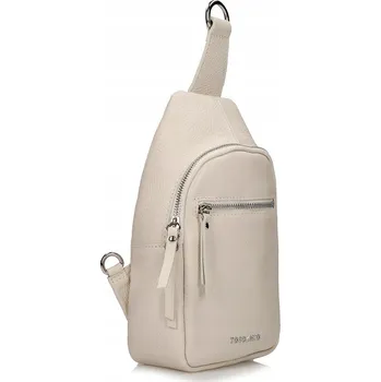 Městský batoh Batoh Dámský Kožený Malý Elegantní Béžový F163 - městský batůžek z pravé kůže