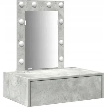 Toaletní stolek Moderní toaletní stolek šedý 60 x 40 x 70 cm se zrcadlem a zásuvkami