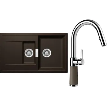 Kuchyňský dřez Set Schock S7-7 (dřez Mono D-150 Bronze + baterie SC-520.120 Bronze)
