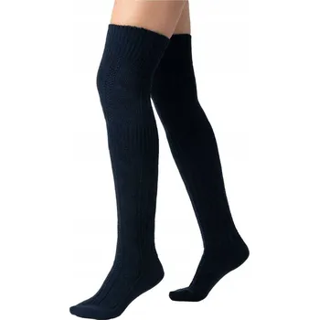 Dámské ponožky Dámské podkolenky VLNA TEPLÉ copánkový vzor steven 089 NÁMOŘNICKÁ MODRÁ # 38-40