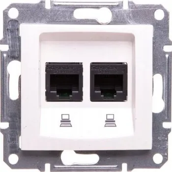 Elektrická zásuvka Sedna Dvojitá počítačová zásuvka RJ45 kat. 6 UTP krémová SDN4800123