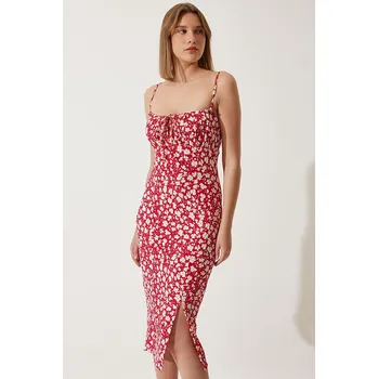 Dámské šaty Šaty Happiness Istanbul Rot/ Weiß 4498410 38