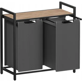 Koš na prádlo Volně stojící koš na prádlo Songmics 92 l, hnědý, černý