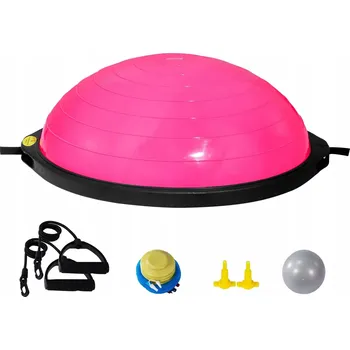 Gymnastický míč Gymnastický míč 60 cm s balanční polokoulí, fitness, odporová guma, rehabilitace
