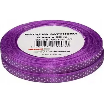 Stuha SATÉNOVÁ STUHA S S PUNTÍKY LEVANDULOVÁ 6MMX22M 2KS