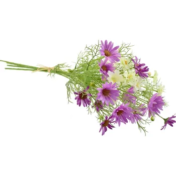 umělá květina Luční kvítí kopretiny sv. fialové 70 cm