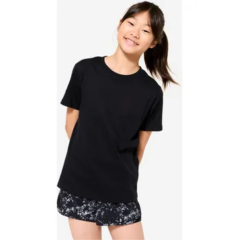 Pánské tričko DECATHLON Dětské tričko 5-6 LET ČERNÁ