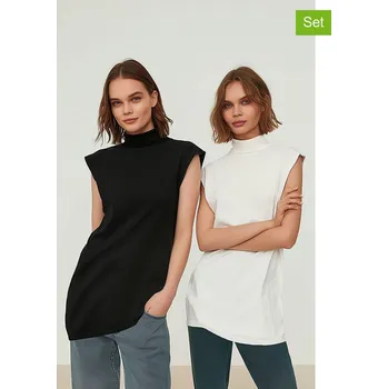 Dámské tričko trendyol Schwarz/ Weiß 4088665 M