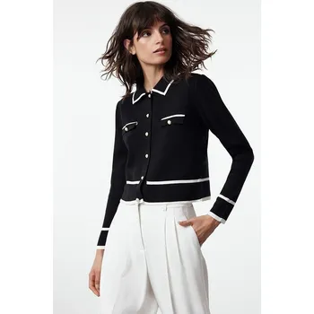 Dámský svetr trendyol Schwarz/ Weiß 3675569 S